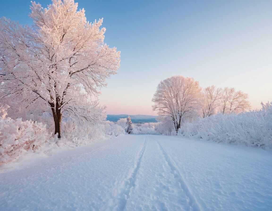 Weiße Schneelandschaft als Zeichen für Klarheit - Schnee Traumdeutung: Reinheit, Kälte und die Chance auf Neubeginn