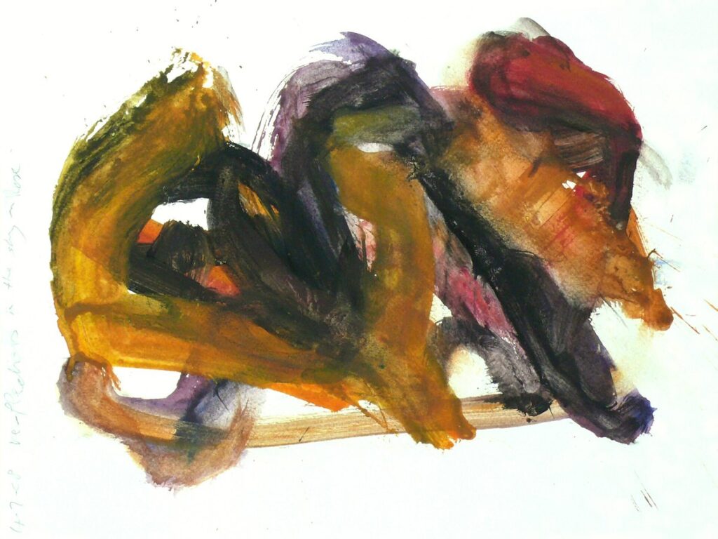 Clouds 1. - a small abstract watercolor painting, painted by Dutch artist Fons Heijnsbroek in 2008. Free art i