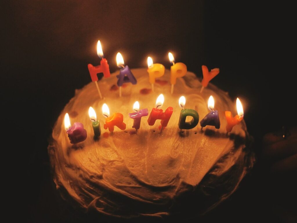 Happy birthday candles (Unsplash)